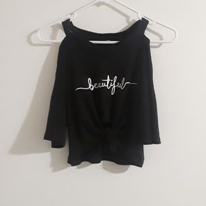 Tied Cold Shoulder Crop Top